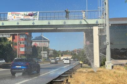 İstanbul'da sürücülerin su şaşkınlığı: Otoyolda trafik aksadı
